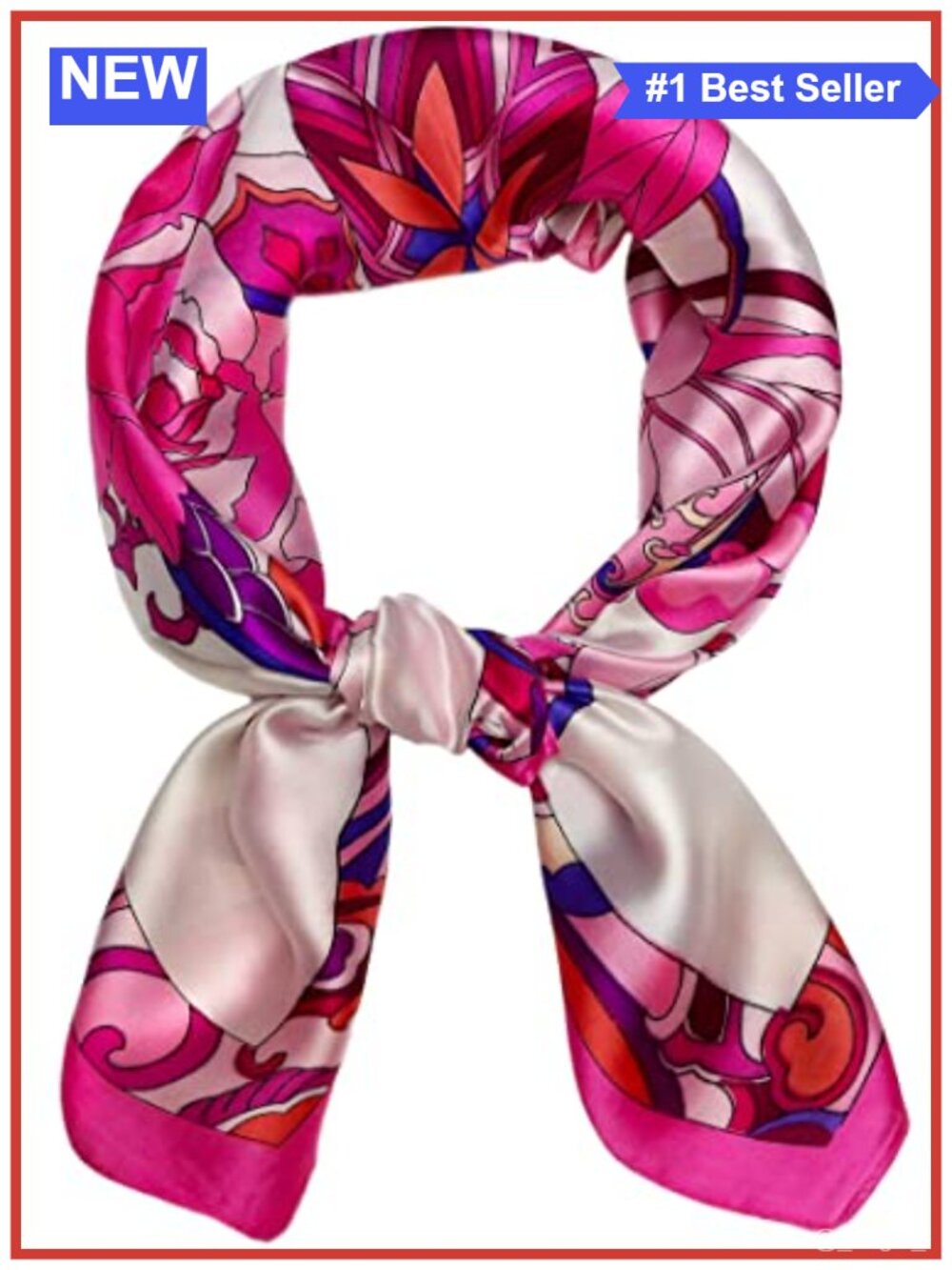 Silk Blend Satin Square Scarf 27.5in Head Neck Hair Wrap Women
